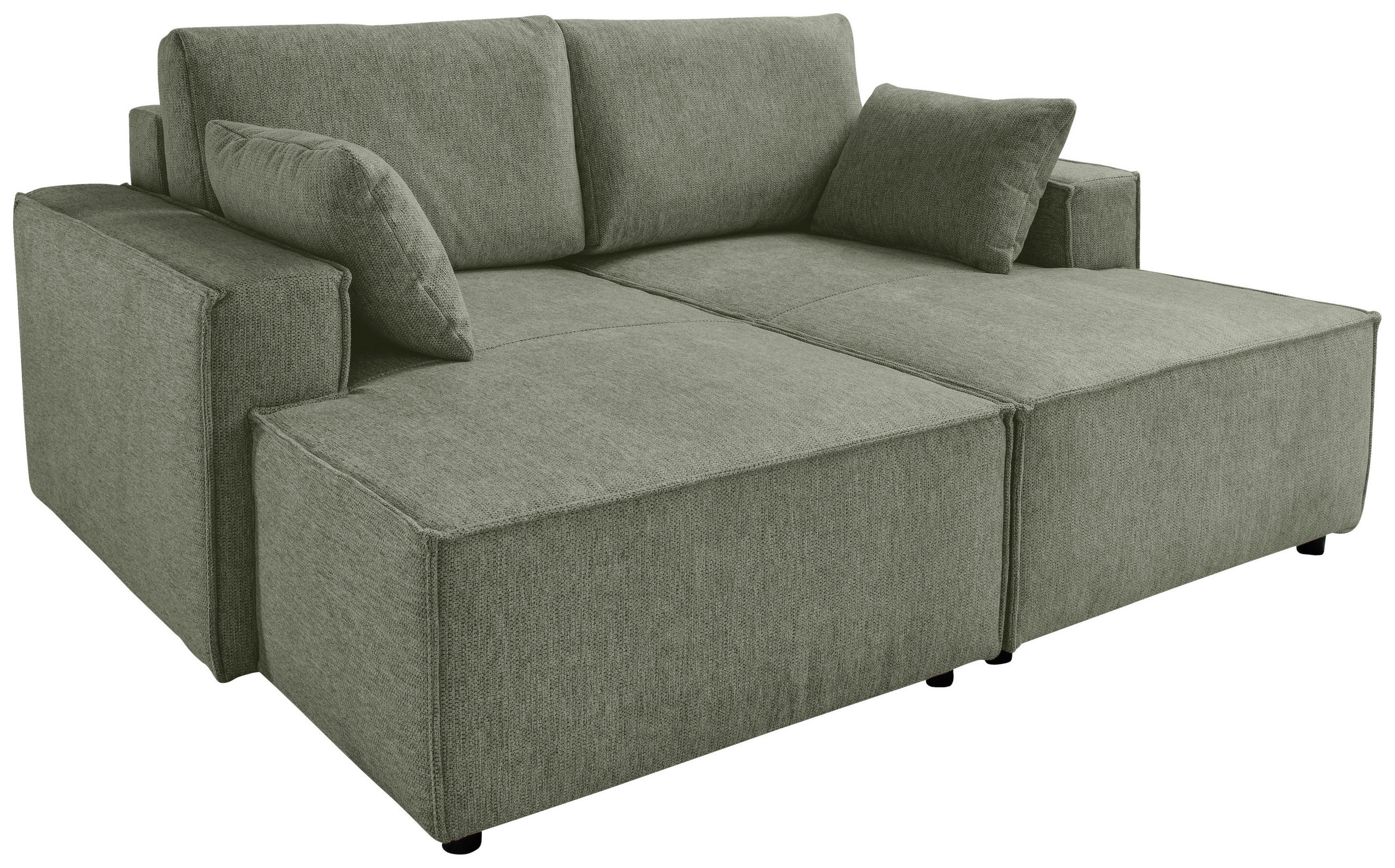 BIGSOFA Chenille Dunkelgrün  - Dunkelgrün/Schwarz, MODERN, Kunststoff/Textil (188/86/154cm) - Livetastic