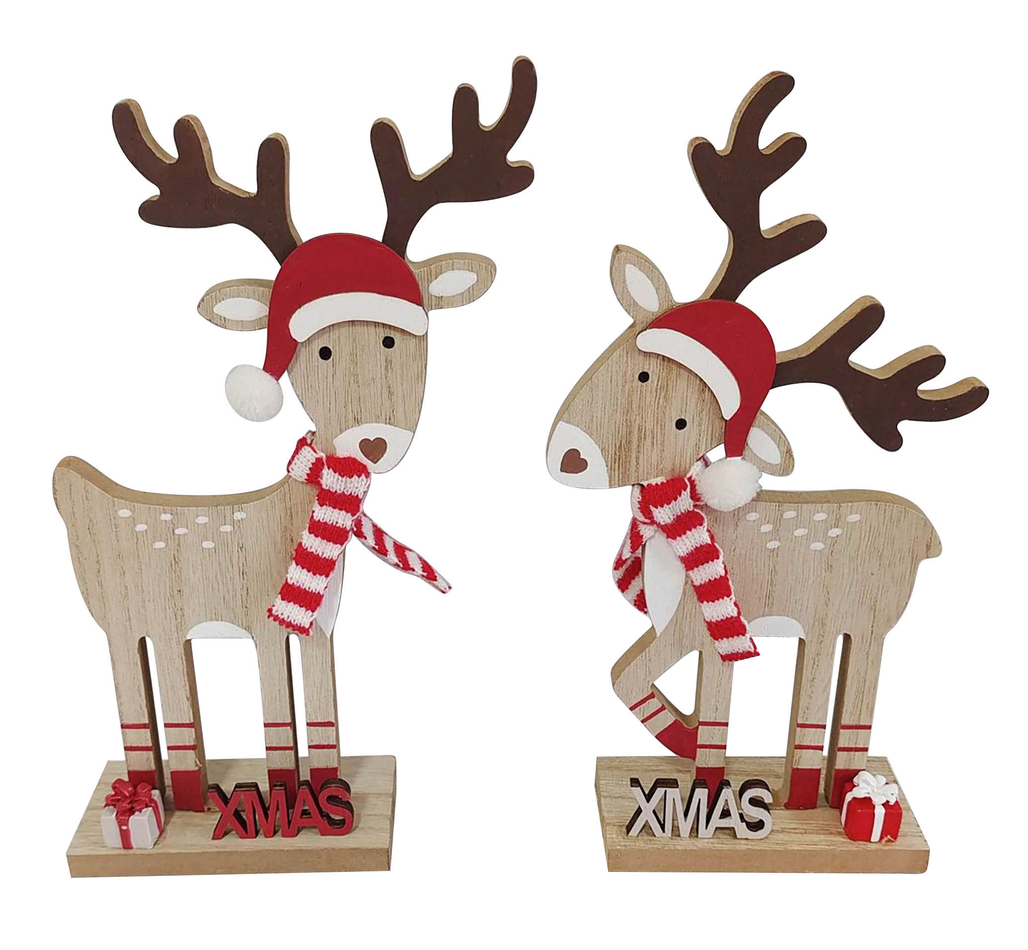 REN DECORATIV - maro/alb, Lifestyle, material pe bază de lemn (23,5cm) - X-Mas