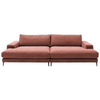 BIGSOFA Cord Aprikose  - Aprikose/Schwarz, Design, Textil/Metall (296/83/177cm) - Dieter Knoll