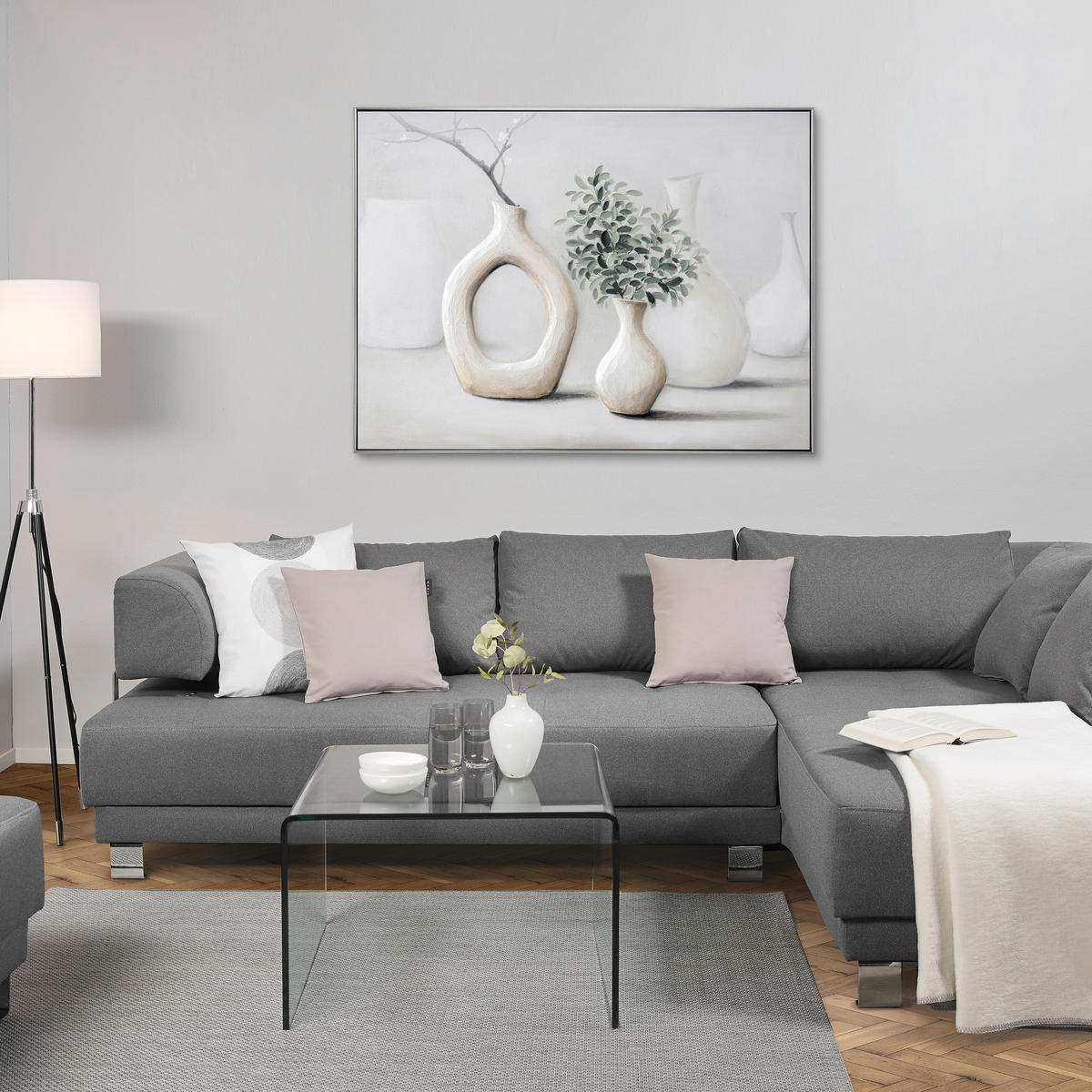 ULJANA SLIKA  120/90 cm       - zelena/bela, Trendi, drvo/tekstil (120/90cm) - Monee