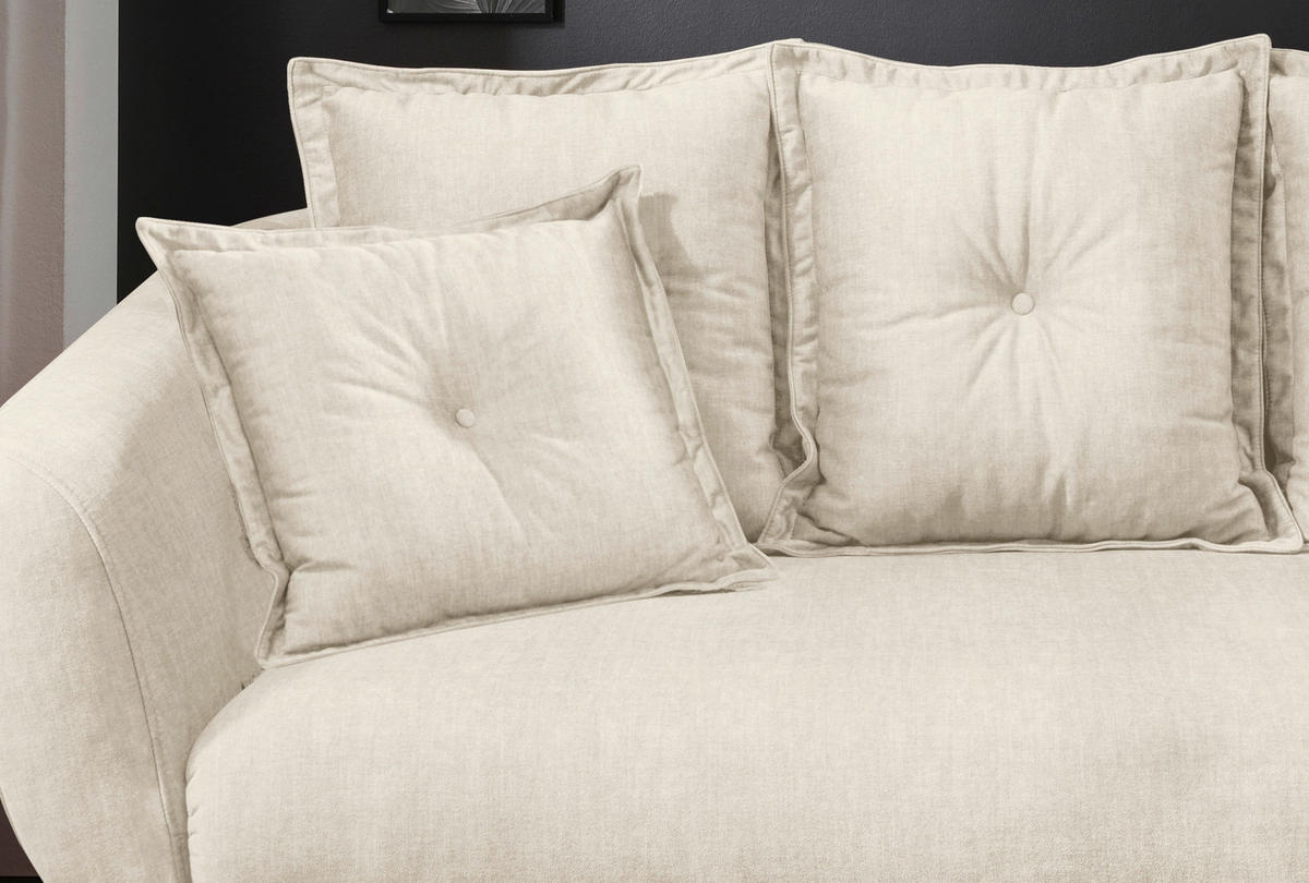 2,5-SITZER in Velours Beige, Schwarz  - Beige/Schwarz, Modern, Textil/Metall (196/94/103cm) - Livetastic