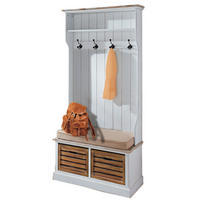 GARDEROBENBANK - Braun/Weiß, LIFESTYLE, Holz (92/189/40cm)