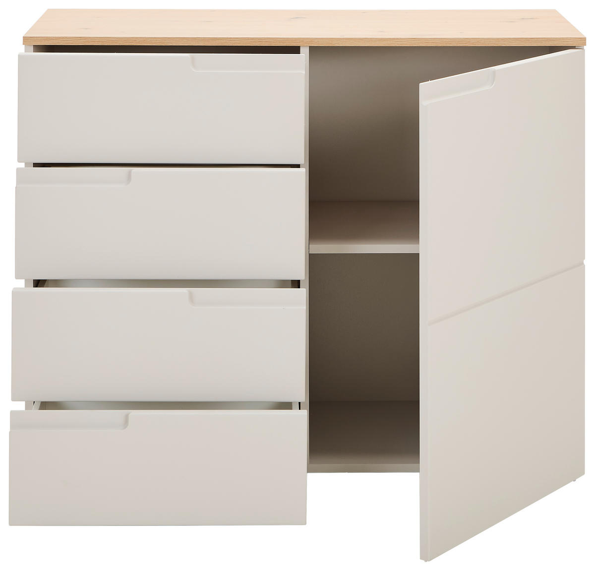 KOMMODE Swim, 100/80/40 cm, 4 Schublade(n)  - Kaschmir/Eiche Artisan, Design, Holzwerkstoff/Kunststoff (100/80/40cm) - MID.YOU