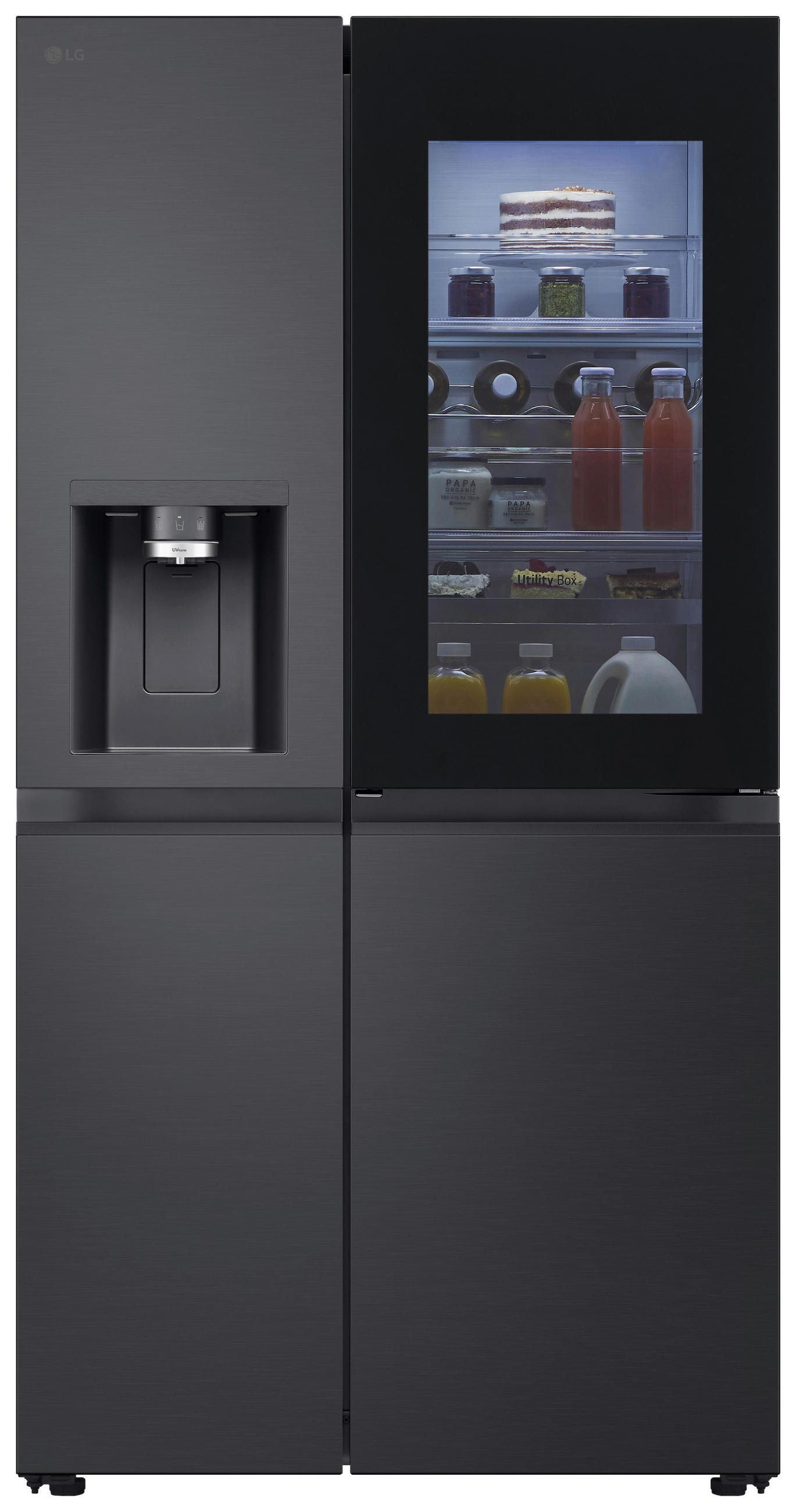 SIDE-BY-SIDE 91,3/179/73,5 cm GSXE90EVDD  - Schwarz, Basics, Glas/Kunststoff (91,3/179/73,5cm) - LG