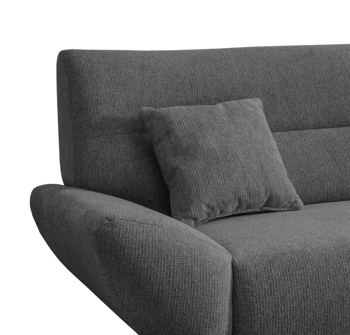 ECKSOFA in Chenille Anthrazit  - Wildeiche/Anthrazit, Modern, Holz/Textil (290/166cm) - MID.YOU