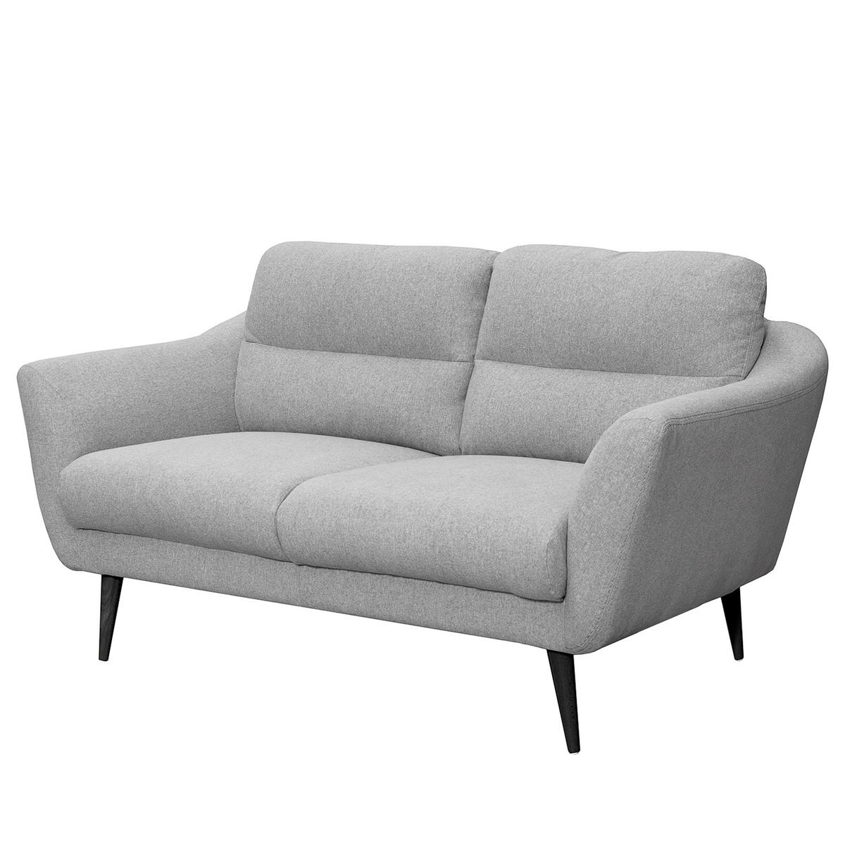 2-SITZER-SOFA in Webstoff Hellgrau  - Hellgrau/Schwarz, Design, Holz/Textil (158/87/88cm) - Livetastic