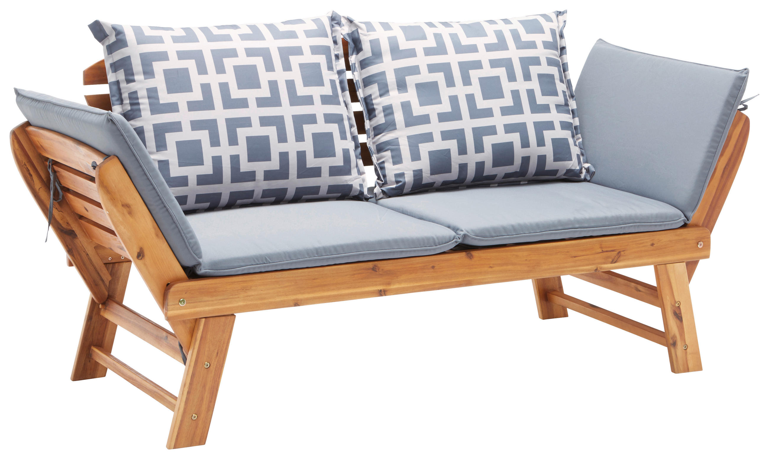 GARTENBANK 75/190/67 cm Akazie   - Grau/Akaziefarben, Design, Holz/Textil (75/190/67cm) - Ambia Garden