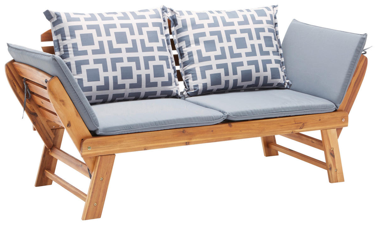 GARTENBANK 75/190/67 cm Akazie   - Grau/Akaziefarben, Design, Holz/Textil (75/190/67cm) - Ambia Garden