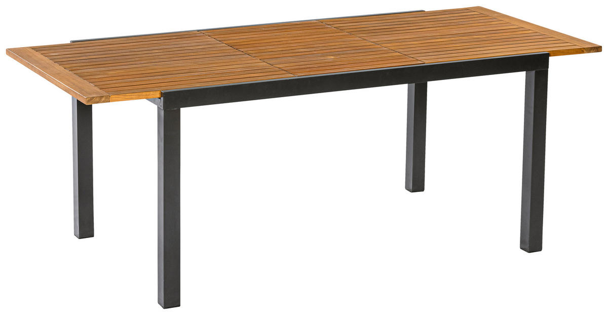 GARTENSET Akazie Hartholz Aluminium  - Schwarz/Akaziefarben, KONVENTIONELL, Holz/Textil - Gardenson