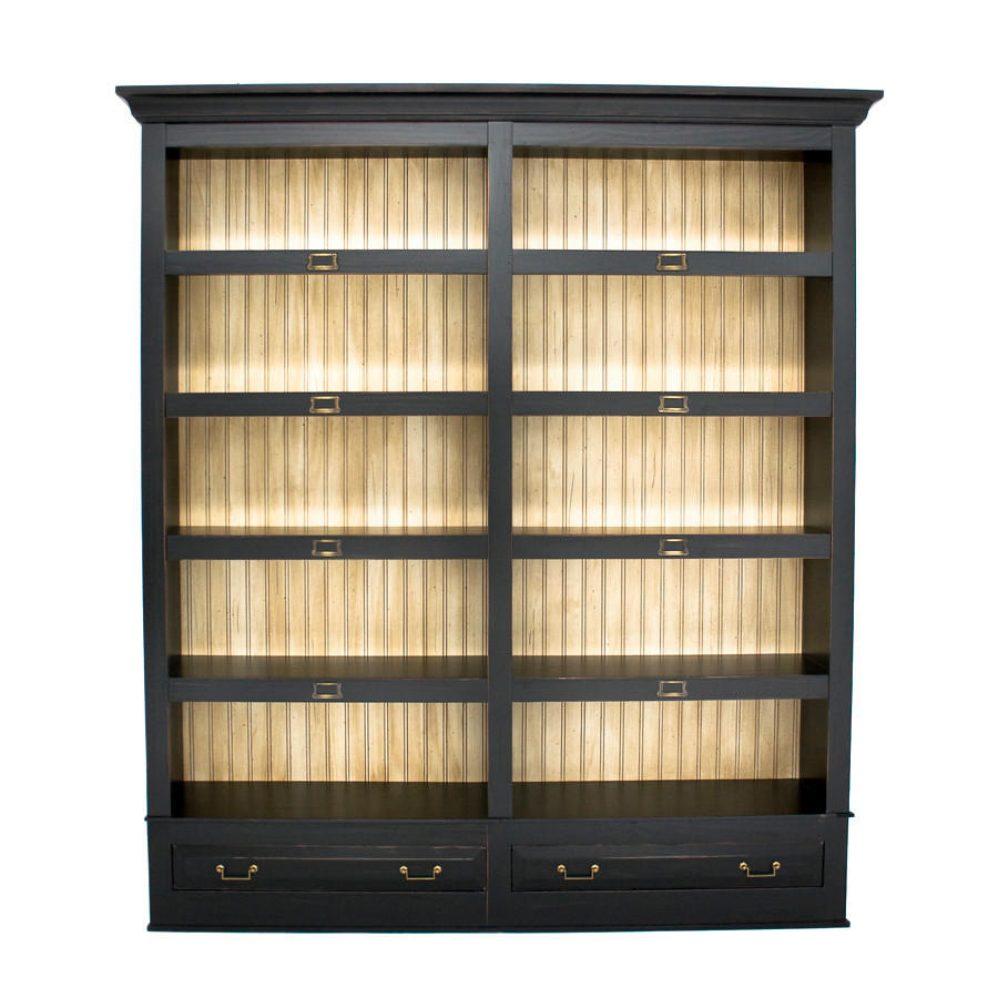 BÜCHERWAND Pinie massiv Creme, Schwarz  - Creme/Schwarz, LIFESTYLE, Holz/Metall (214/238,5/46,5cm) - Livetastic