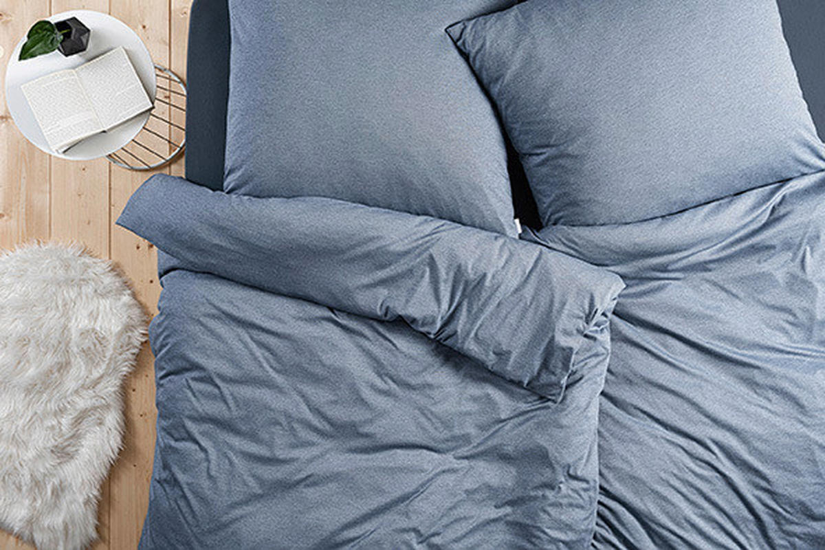 BETTWÄSCHE Takoma Interlock-Jersey 155/220 cm  - Blaugrau, Trend, Textil (155/220cm) - Estella