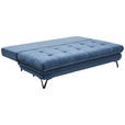 SCHLAFSOFA  mit Samt Dunkelblau  - Schwarz/Dunkelblau, Design, Textil/Metall (205/79-96/95cm) - Novel