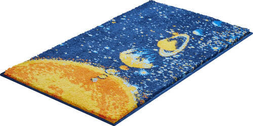 BADTEPPICH Dunkelblau, Gelb 60/90 cm  - Gelb/Dunkelblau, Basics, Kunststoff/Textil (60/90cm) - Grund