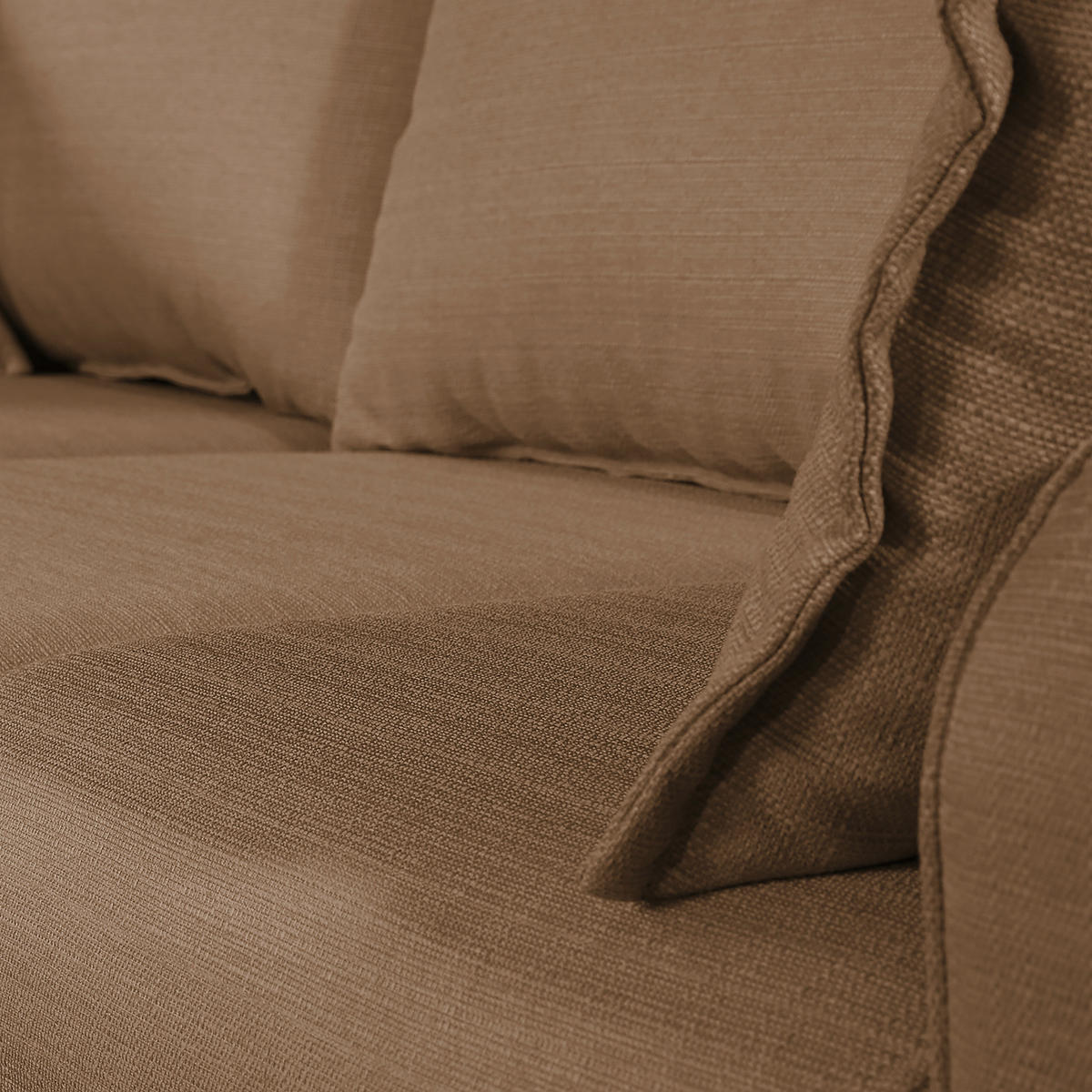 ECKSOFA Beata Hellbraun Mikrofaser  - Wengefarben/Hellbraun, Design, Holz/Textil (150/230cm) - Livetastic
