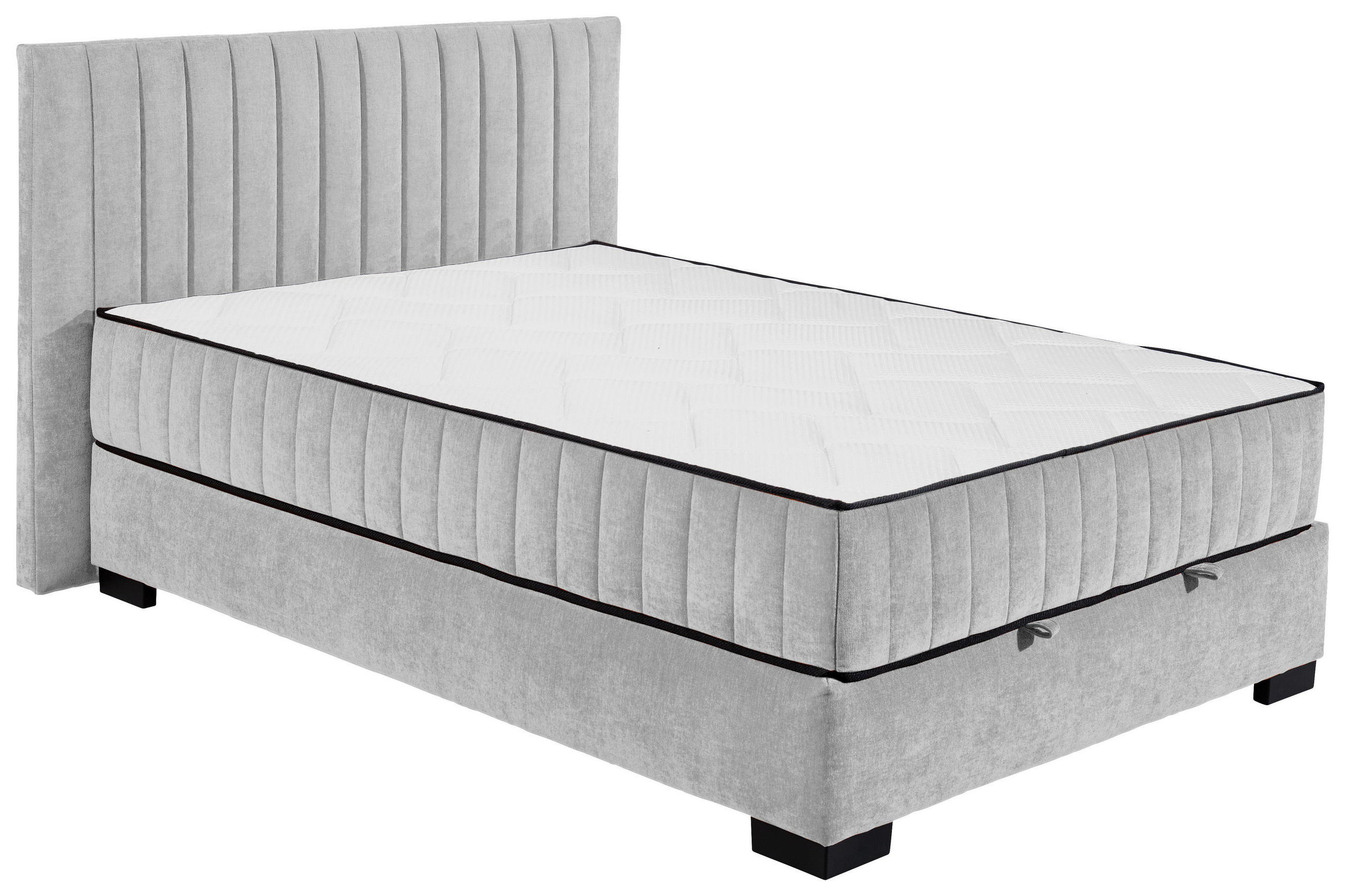 BOXBETT 140/200 cm  in Hellgrau  - Hellgrau/Schwarz, MODERN, Holzwerkstoff/Kunststoff (140/200cm) - MID.YOU