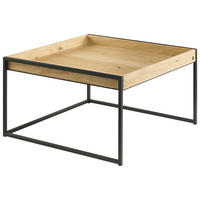 COUCHTISCH JUSTB! Wildeiche furniert 68/68/38 cm quadratisch Anthrazit, Eichefarben  - Eichefarben/Anthrazit, Design, Holz/Metall (68/68/38cm) - Musterring