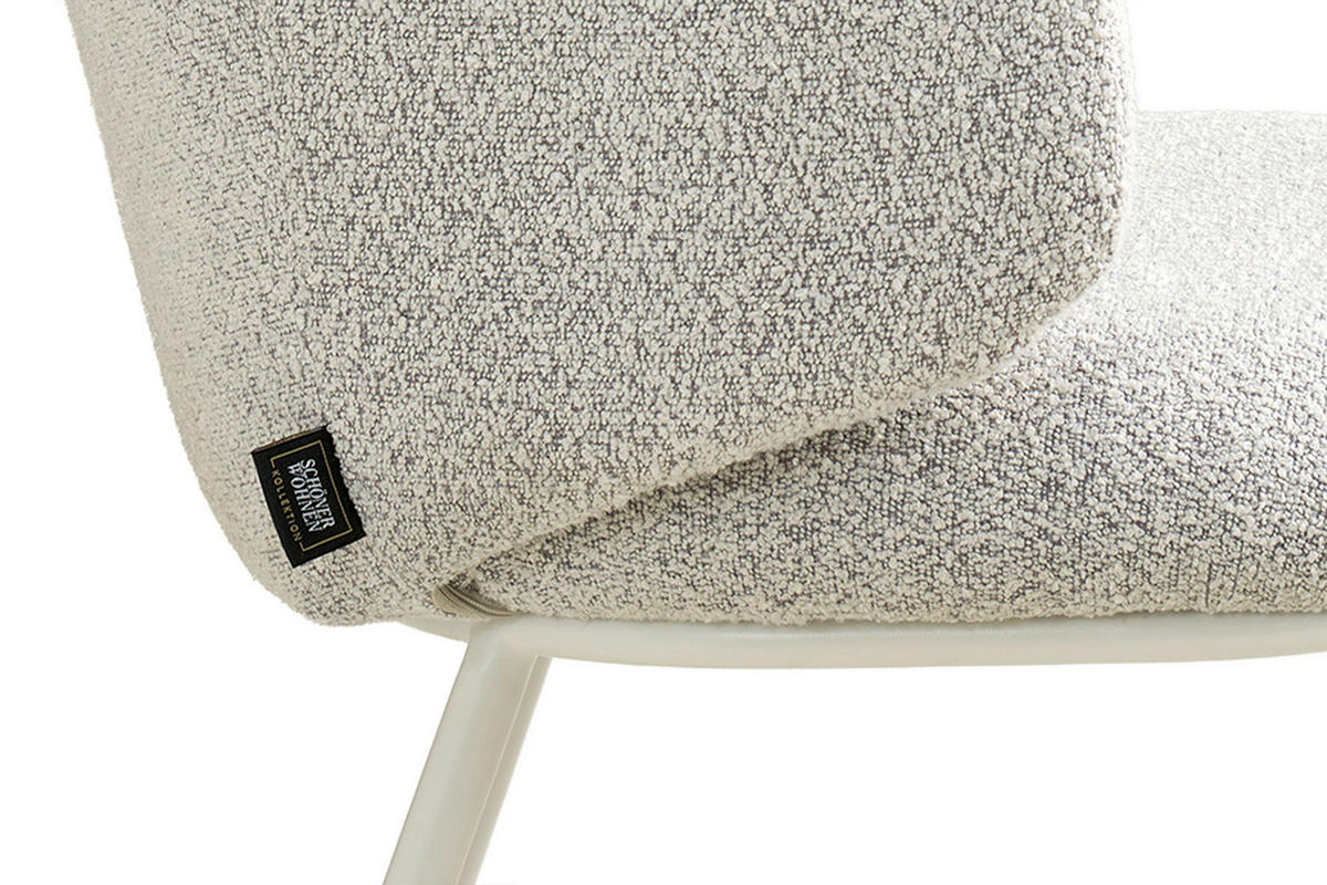 ARMLEHNSTUHL   Bouclé  Greige, Seidengrau  - Greige/Seidengrau, MODERN, Textil/Metall (55/78/60cm) - Schöner Wohnen