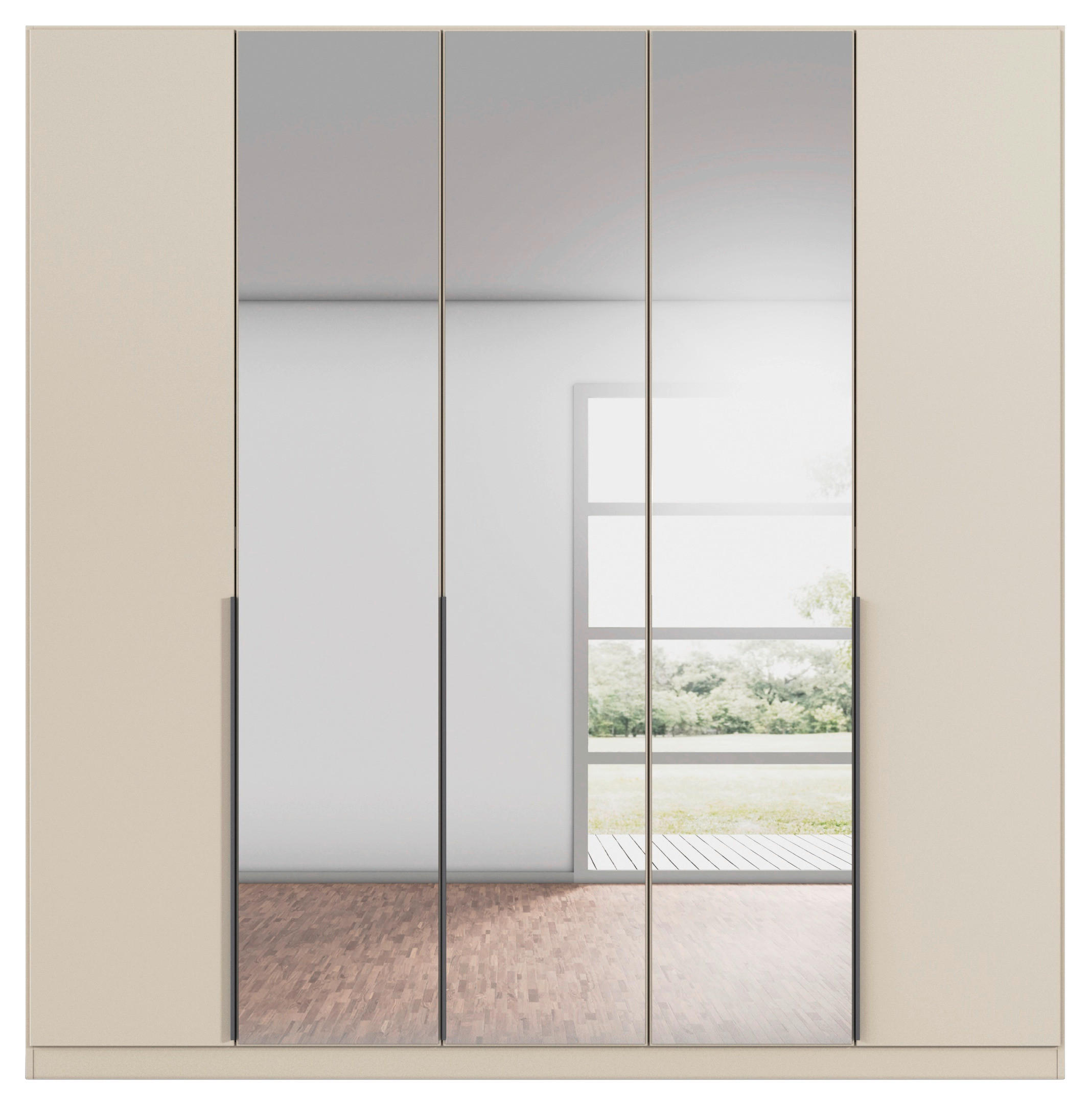 Drehtürenschrank Mit Spiegel 226cm Alabama Super Champagner