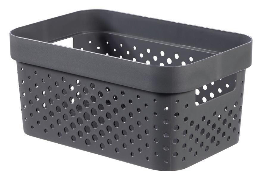 TÁROLÓDOBOZ 26/17.5/12.3 cm  - szürke, Basics, műanyag (26/17.5/12.3cm)