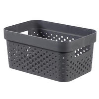 TÁROLÓDOBOZ 26/17.5/12.3 cm  - szürke, Basics, műanyag (26/17.5/12.3cm)