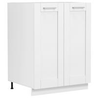 KÜCHENUNTERSCHRANK 60/82/46 cm  in Weiss  - Weiss/Silberfarben, Trend, Holzwerkstoff/Kunststoff (60/82/46cm) - MID.YOU