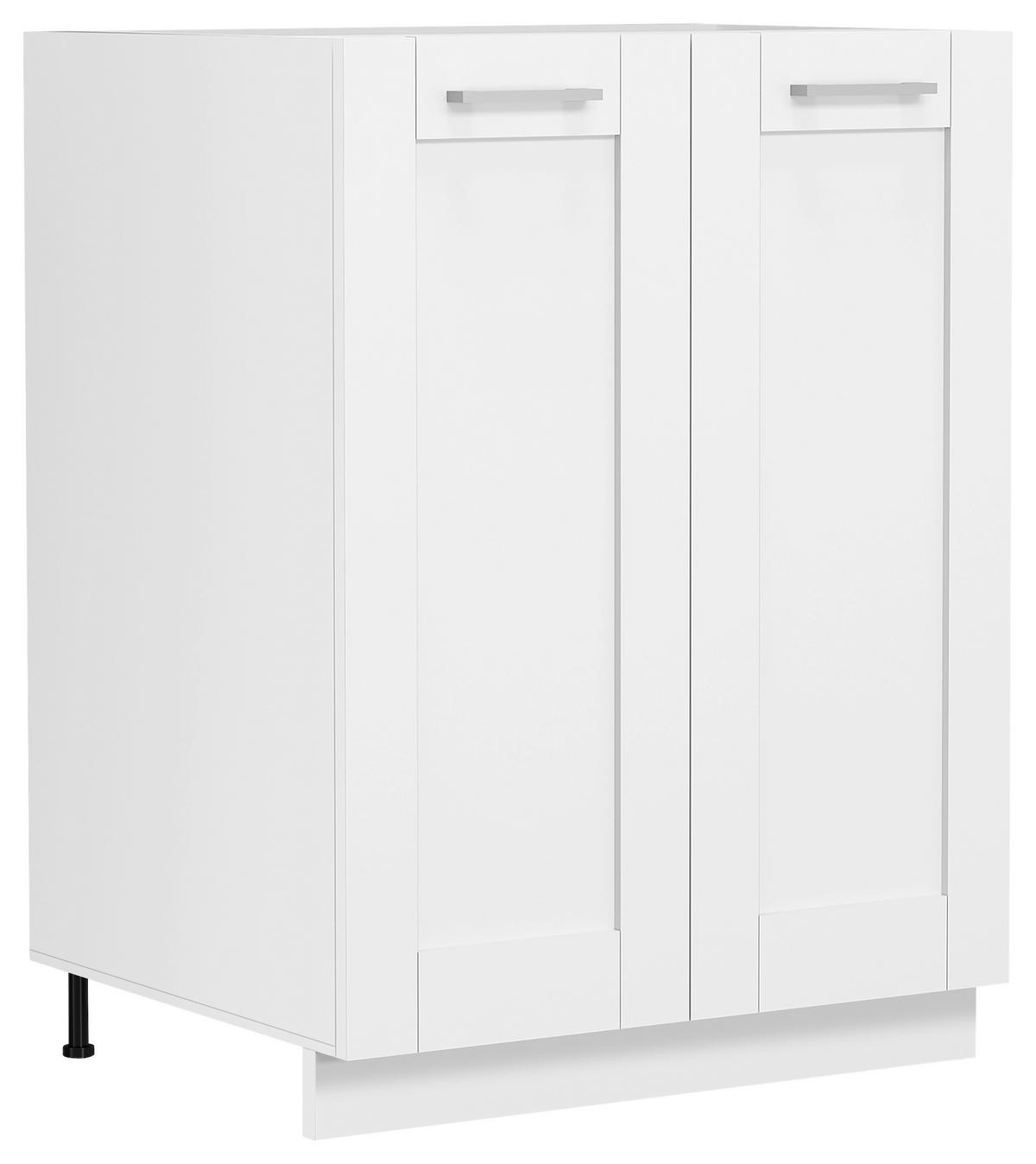 KÜCHENUNTERSCHRANK 60/82/46 cm  in Weiss  - Weiss/Silberfarben, Trend, Holzwerkstoff/Kunststoff (60/82/46cm) - MID.YOU