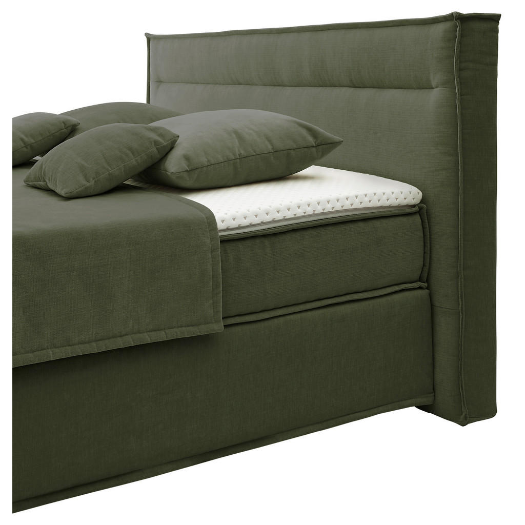 Thumbnail - Musterring Boxspringbett, Olivgrün, Textil, H3 + H4, 7-Zonen, Höhe ca. 22 cm, 200x200 cm, Dgm, Stoffauswahl, Schlafzimme...