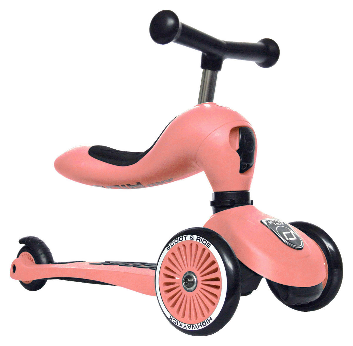 LAUFRAD/KINDERSCOOTER 2in1 Highwaykick 1  - Koralle, Trend, Kunststoff/Metall (24/37/55cm) - Scoot and Ride