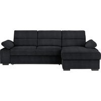 ECKSOFA Anthrazit Flachgewebe  - Dunkelbraun/Anthrazit, KONVENTIONELL, Kunststoff/Textil (258/166cm) - Cantus