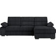 ECKSOFA in Flachgewebe Anthrazit  - Dunkelbraun/Anthrazit, KONVENTIONELL, Kunststoff/Textil (258/166cm) - Cantus