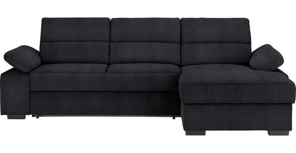 ECKSOFA in Flachgewebe Anthrazit  - Dunkelbraun/Anthrazit, KONVENTIONELL, Kunststoff/Textil (258/166cm) - Cantus