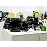 KOMBISERVICE Weiß, Schwarz Hochglanz Nordic Gourmet Schwarz 30-teilig 6 Personen  - Schwarz Hochglanz/Weiß, Basics, Keramik - Creatable