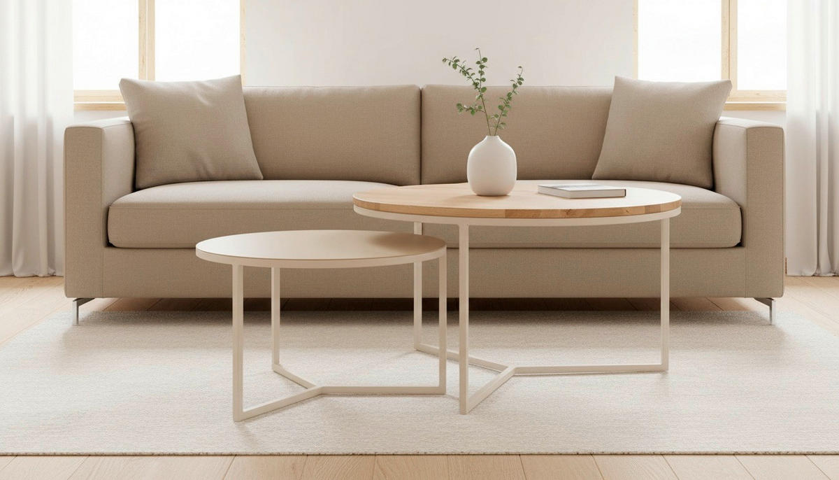 BEISTELLTISCH 58/58/33 cm Kaschmir rund  - Kaschmir, KONVENTIONELL, Metall (58/58/33cm) - Linea Natura