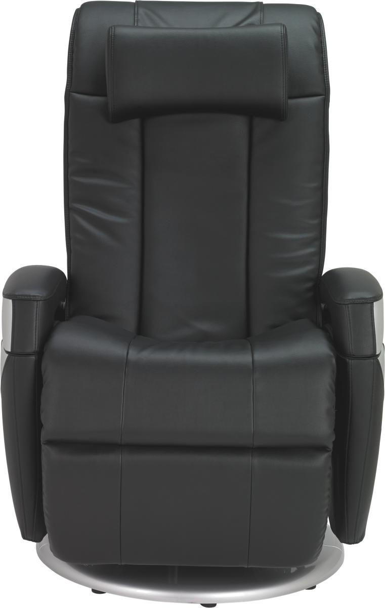 MASSAGESESSEL Kombination Echtleder/Lederlook Lederlook Schwarz    - Chromfarben/Schwarz, Design, Leder/Textil (75/110/113cm) - Cantus