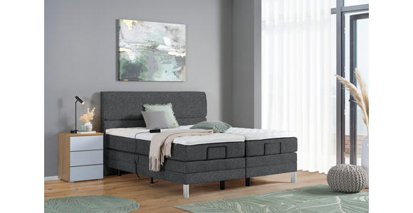 BOXSPRINGBETT 160/200 cm  in Anthrazit  - Chromfarben/Anthrazit, KONVENTIONELL, Kunststoff/Textil (160/200cm) - Voleo