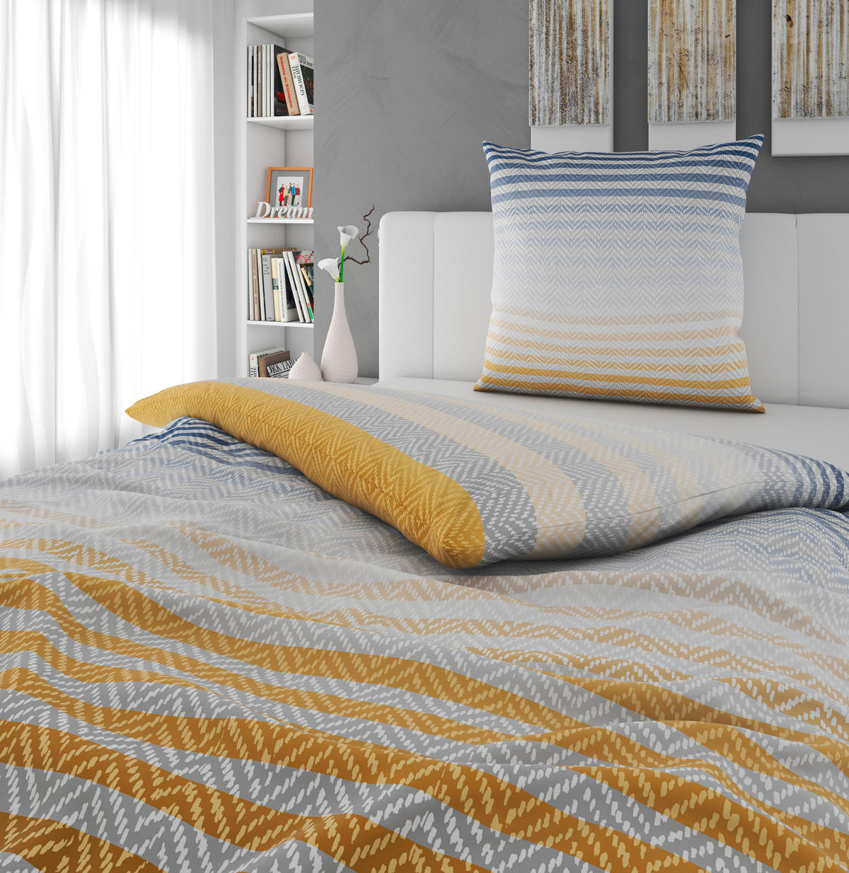 BETTWÄSCHE Flanell 135/200 cm  - Blau/Grün, Textil (135/200cm) - Novel