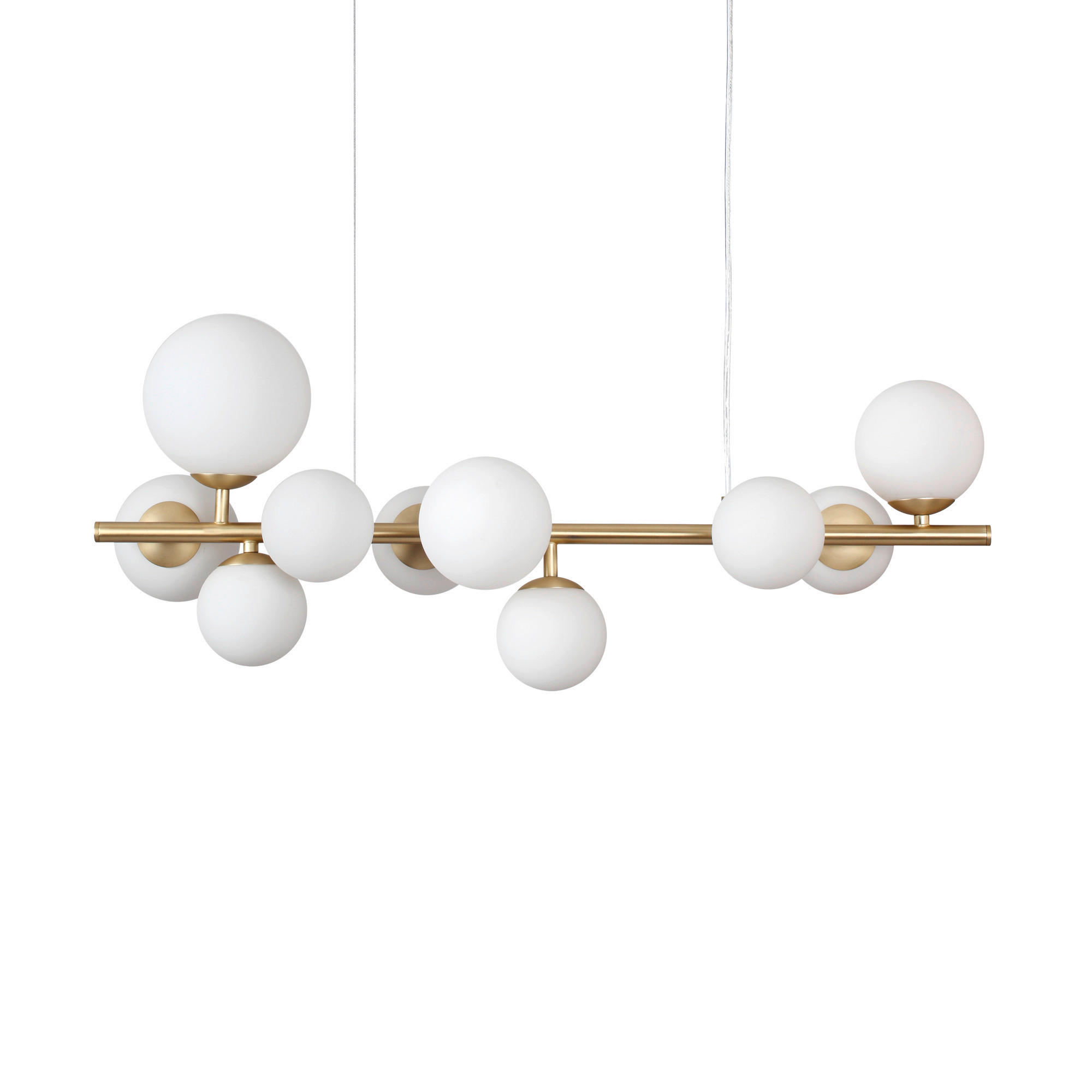 HÄNGELEUCHTE 81/30/59/234 cm  - Messingfarben/Weiß, Design, Glas/Metall (81/30/59/234cm) - Ideal Lux