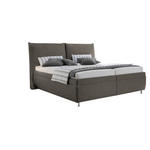 POLSTERBETT Matratze, gepolstertes Kopfteil, Lattenrost, Bettkasten Graubraun 180/200 cm  - Graubraun/Silberfarben, KONVENTIONELL, Holz/Textil (180/200cm) - Dieter Knoll