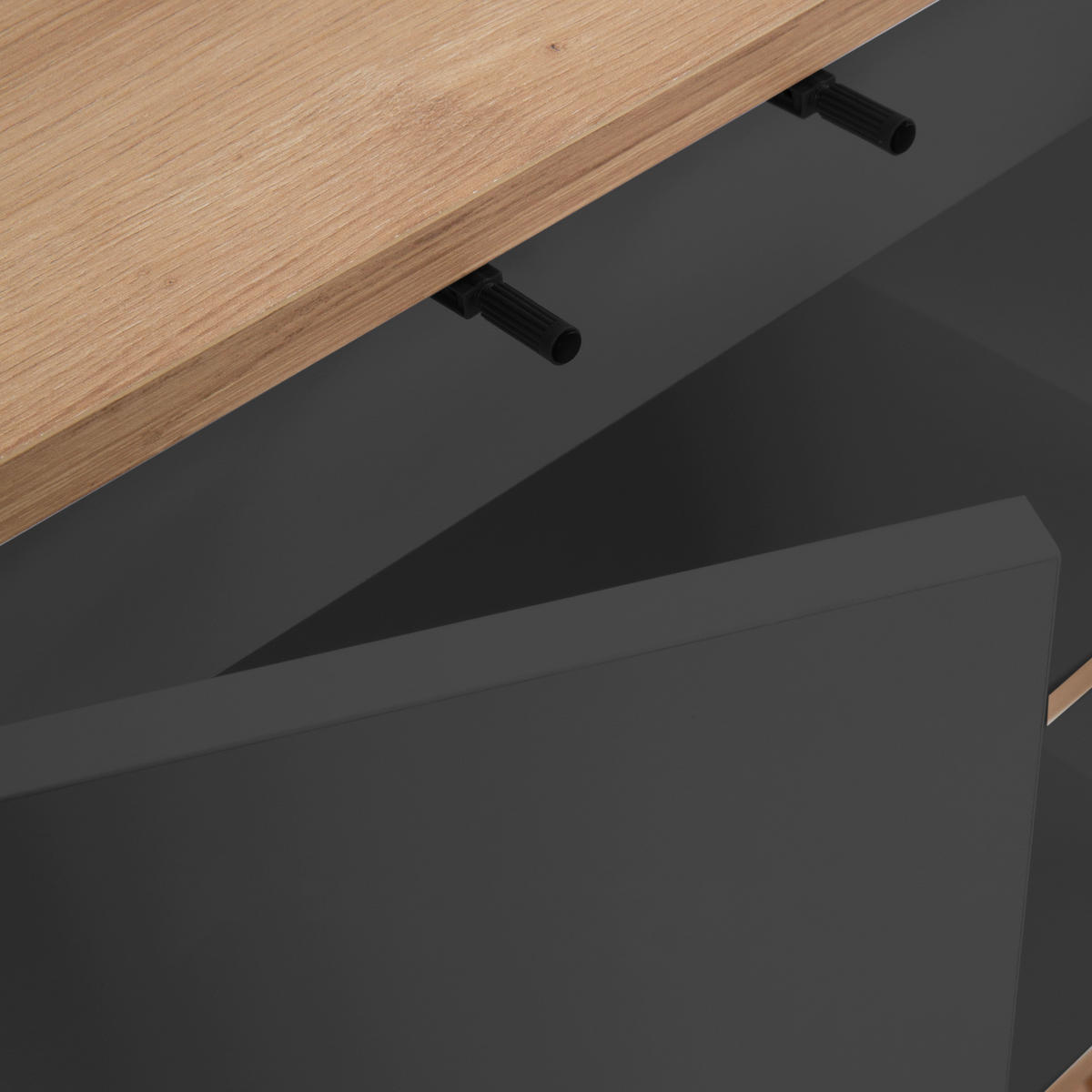 MIDISCHRANK 60/87/32,5 cm  - Eiche Artisan/Grau, MODERN, Holzwerkstoff/Kunststoff (60/87/32,5cm) - MID.YOU