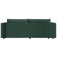 ECKSOFA Dunkelgrün Cord Zierkissen, Rückenkissen, Schlaffunktion, Rücken echt  - Dunkelgrün/Schwarz, MODERN, Kunststoff/Textil (153/250cm) - Xora