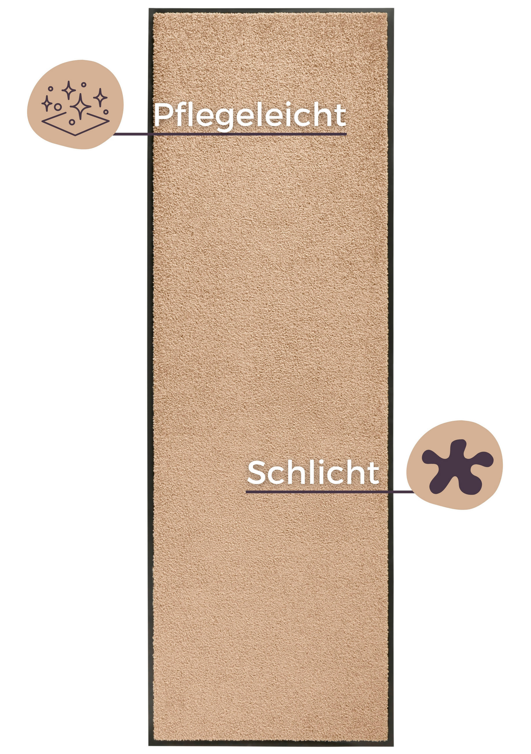 SCHMUTZFANGMATTE  60/180 cm  Hellbraun  - Hellbraun, Basics, Kunststoff/Textil (60/180cm)