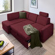 ECKSOFA in Webstoff Rot 165/224 cm - Rot/Schwarz, KONVENTIONELL, Kunststoff/Textil (165/224cm) - Xora