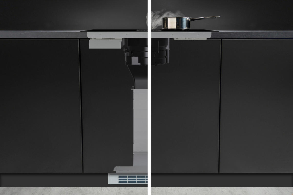 KOCHFELD-DUNSTABZUG-KOMBI  - Schwarz, Basics, Glas/Metall (83/23/52cm) - Hisense