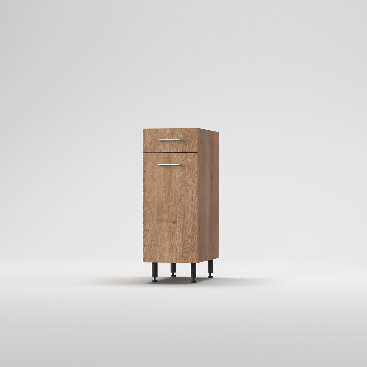 KONYHAI ALSÓSZEKRÉNY - tölgyfa, Basics, fa/fém (30/87/56cm) - Carryhome