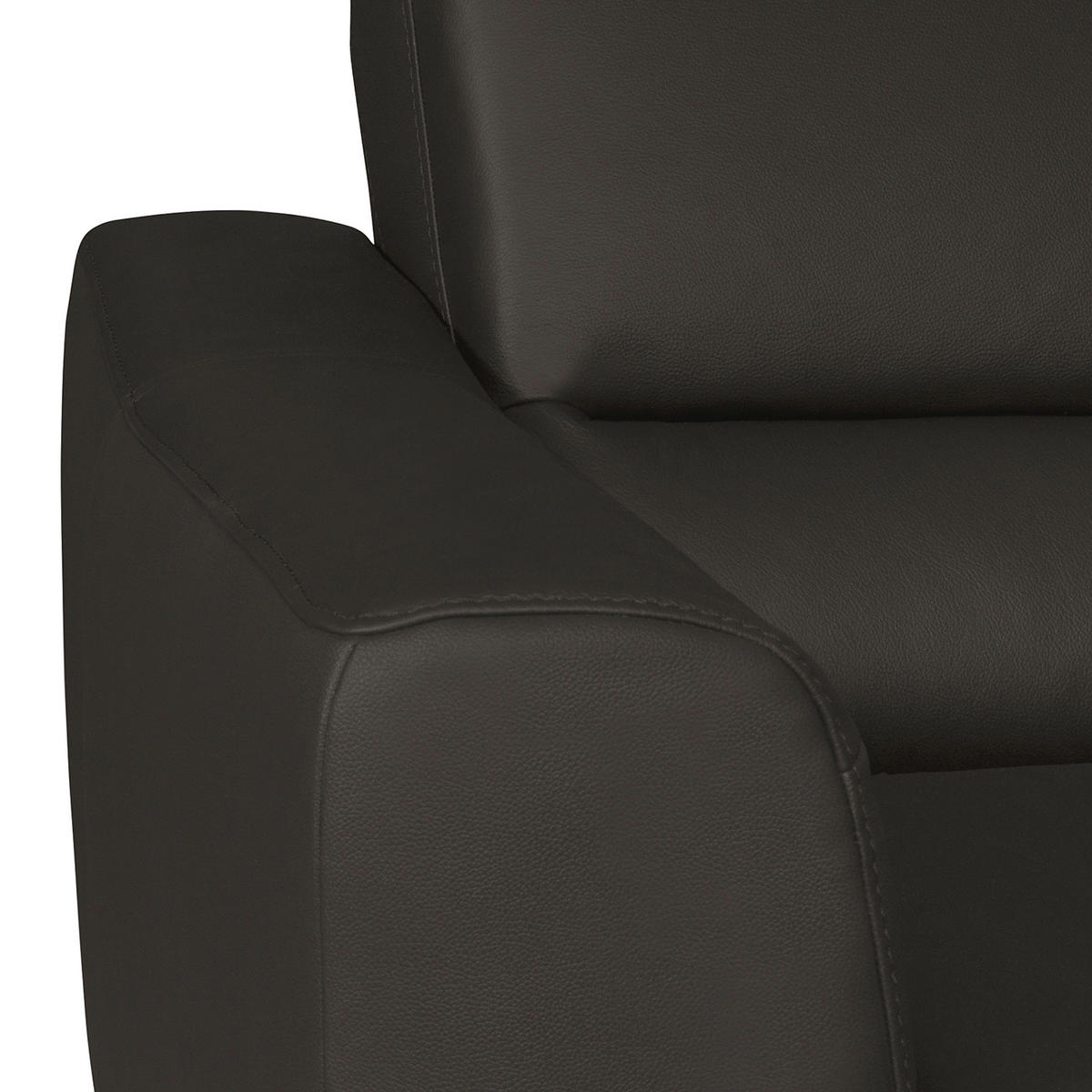 ECKSOFA in Lederlook Echtleder Dunkelbraun  - Chromfarben/Dunkelbraun, Design, Leder/Textil (241/168cm) - Livetastic