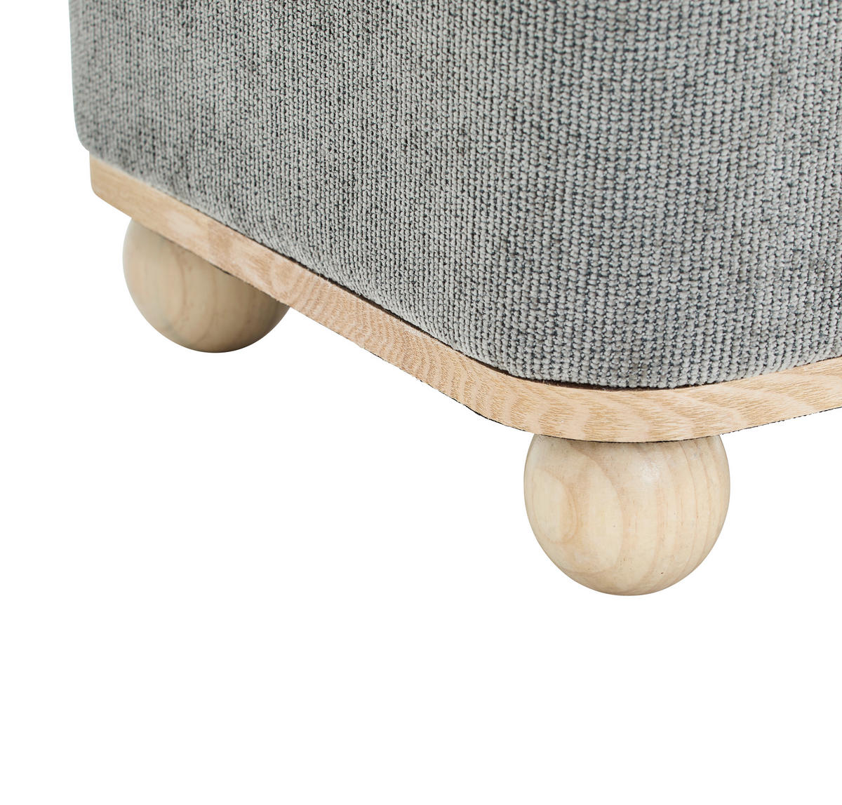 HOCKER Leinenoptik Kiefer Grau  - Naturfarben/Grau, Trend, Holz/Textil (41/41/41cm) - Xora