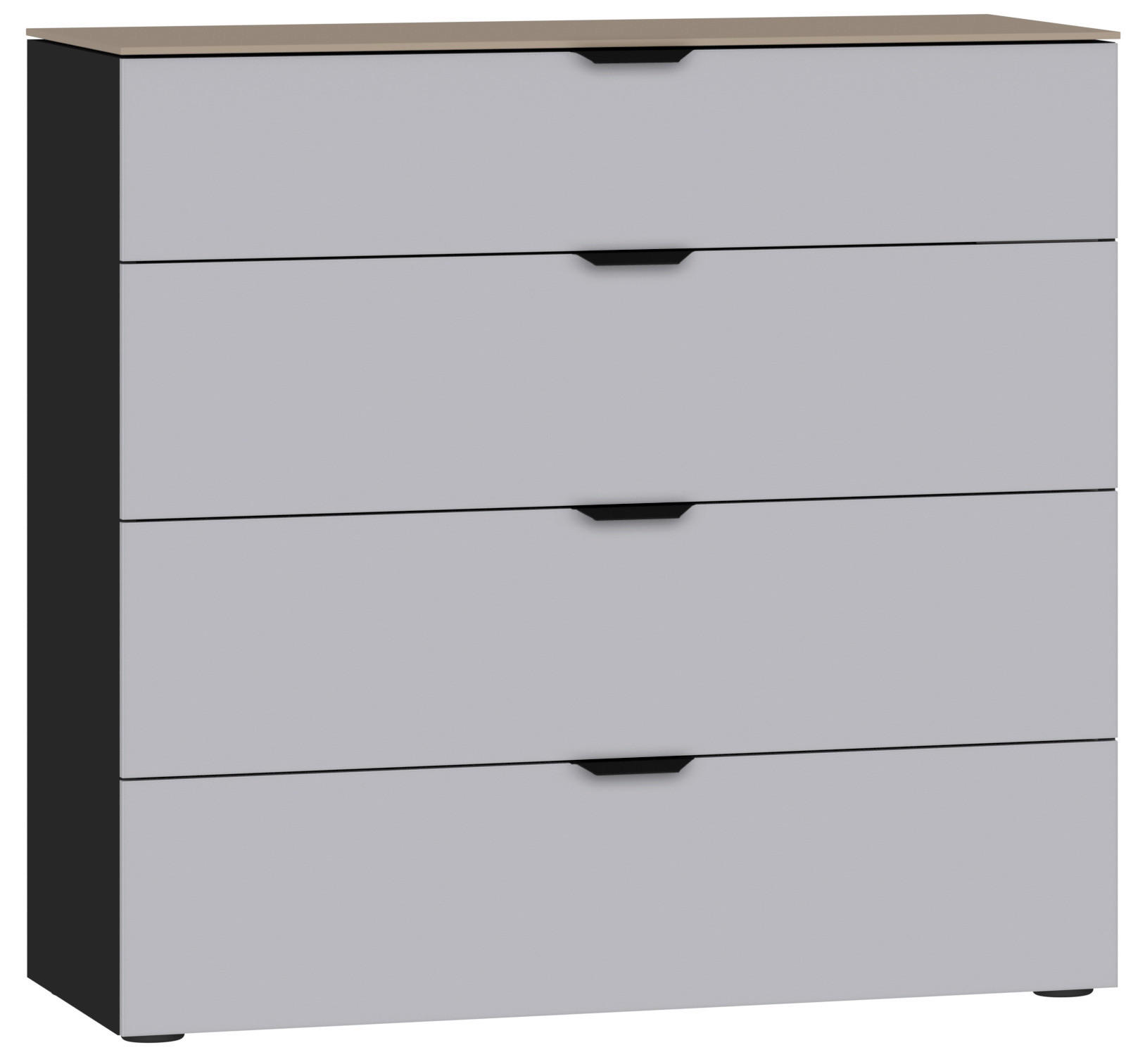 KOMMODE  in 90/87/43 cm  - Hellbraun/Hellgrau, Design, Glas/Holzwerkstoff (90/87/43cm) - Jutzler