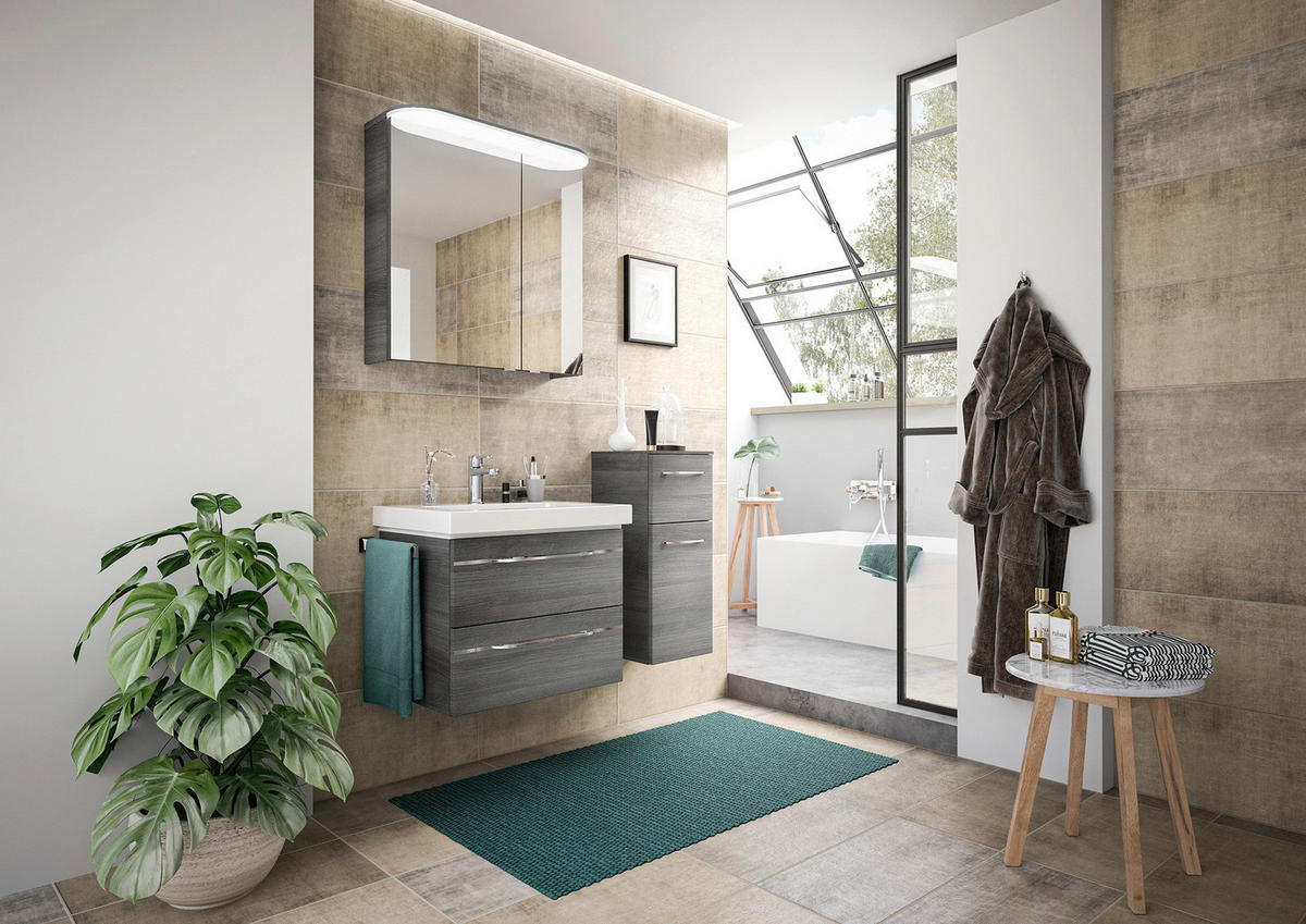 BADEZIMMER 4-teilig  in 100 cm  - Chromfarben/Graphitfarben, KONVENTIONELL, Glas/Holzwerkstoff (100cm) - Pelipal