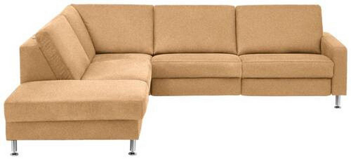 ECKSOFA in Mikrofaser Honig  - Alufarben/Honig, Design, Textil/Metall (242/275cm) - Dieter Knoll