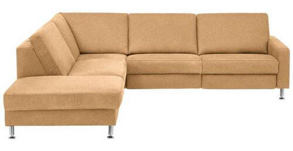 ECKSOFA in Mikrofaser Honig 242/275 cm - Alufarben/Honig, Design, Textil/Metall (242/275cm) - Dieter Knoll